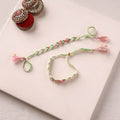 Peacock Handmade Crochet Work Rakhi with Lumba Set 09