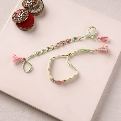 Peacock Handmade Crochet Work Rakhi with Lumba Set 09