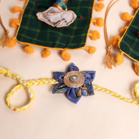  Handmade Fabric Flower Rakhi (Set of 2)