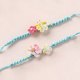 Butterfly Handmade Crochet Work Kids Rakhi (Set of 2) 10