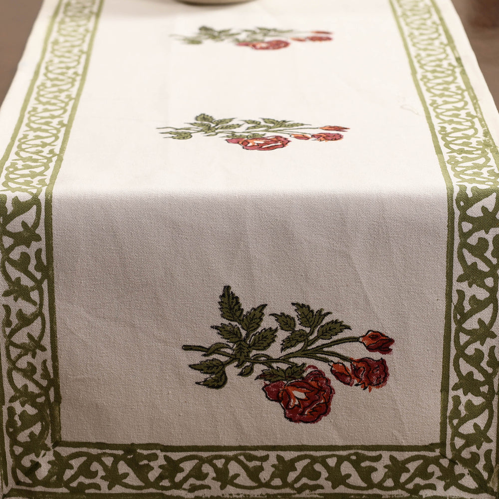 Block Printed Cotton Table Runner