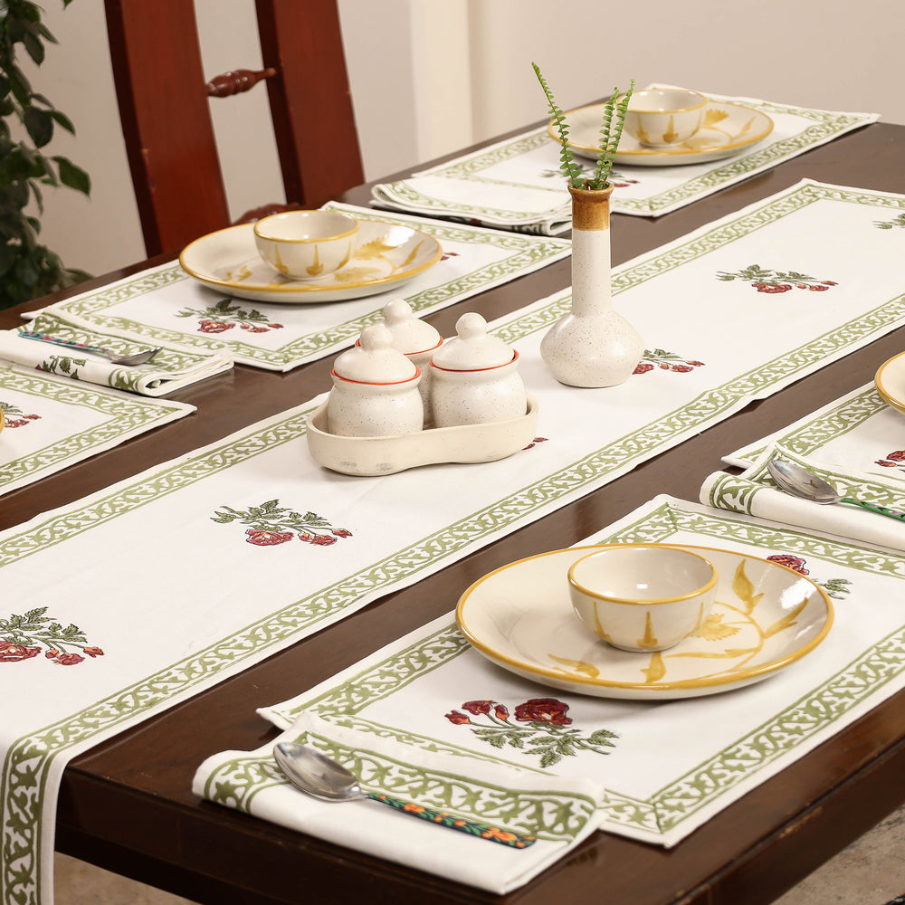 Block Printed Cotton Table Runner