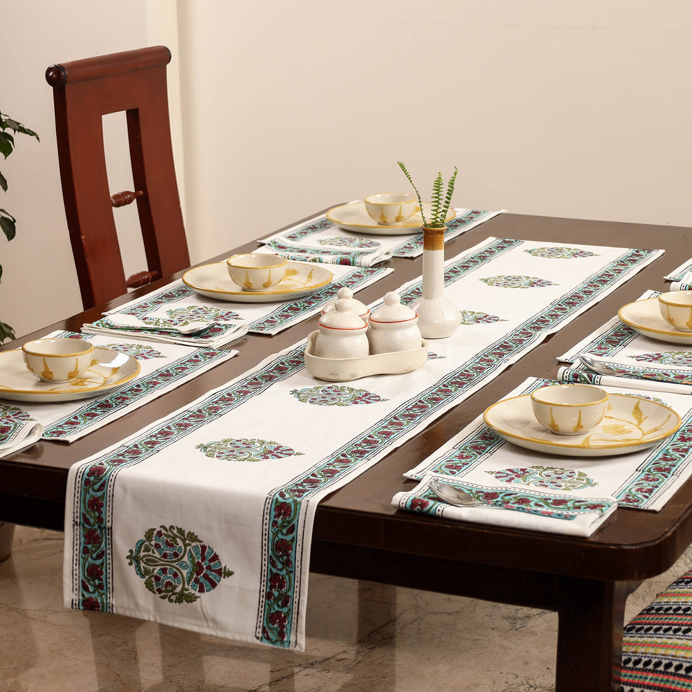 Block Printed Cotton Table Runner