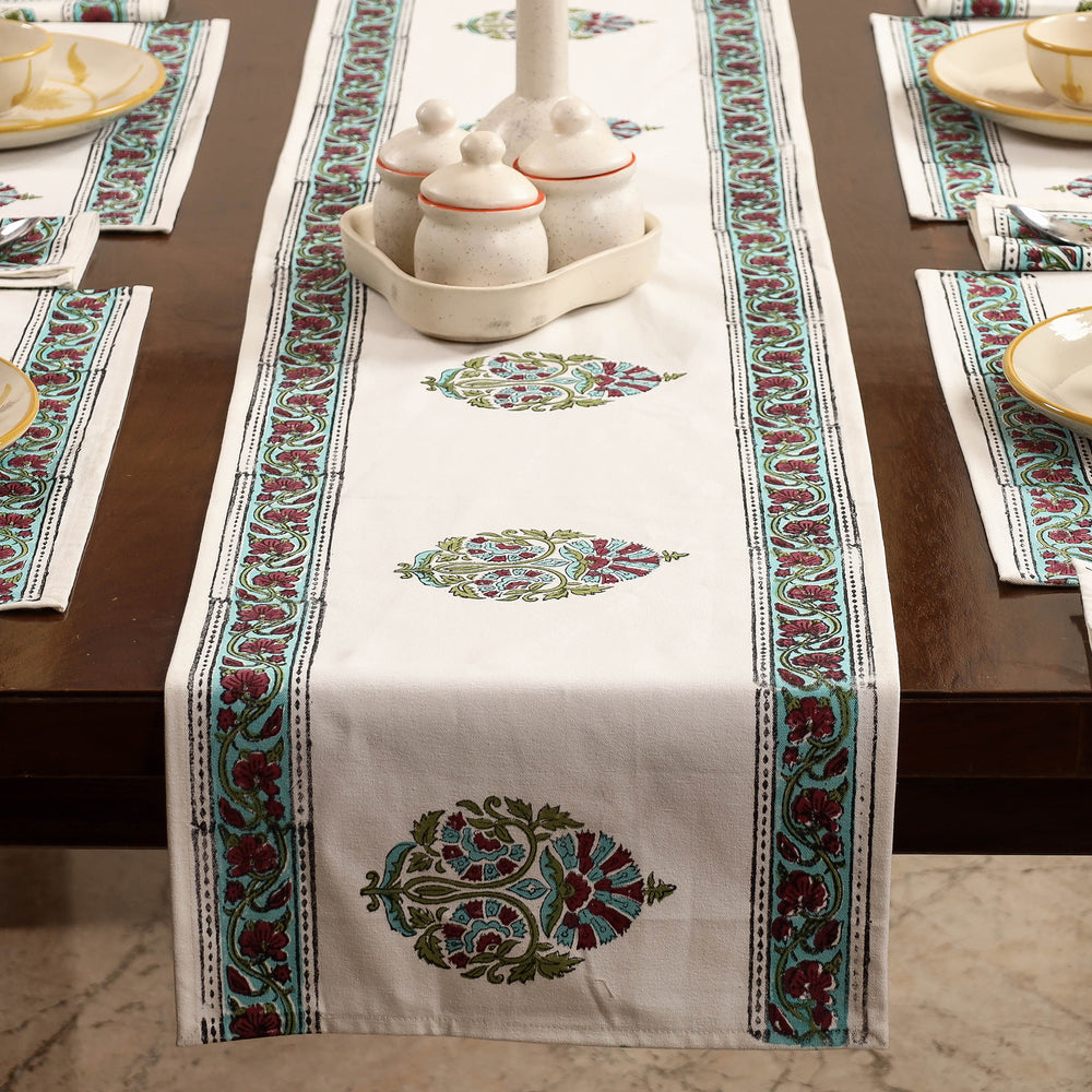 Block Printed Cotton Table Runner