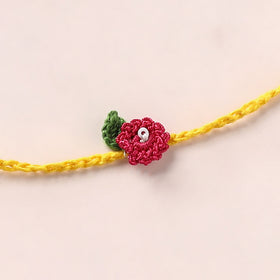 Flower Handmade Crochet Work Kids Rakhi 12