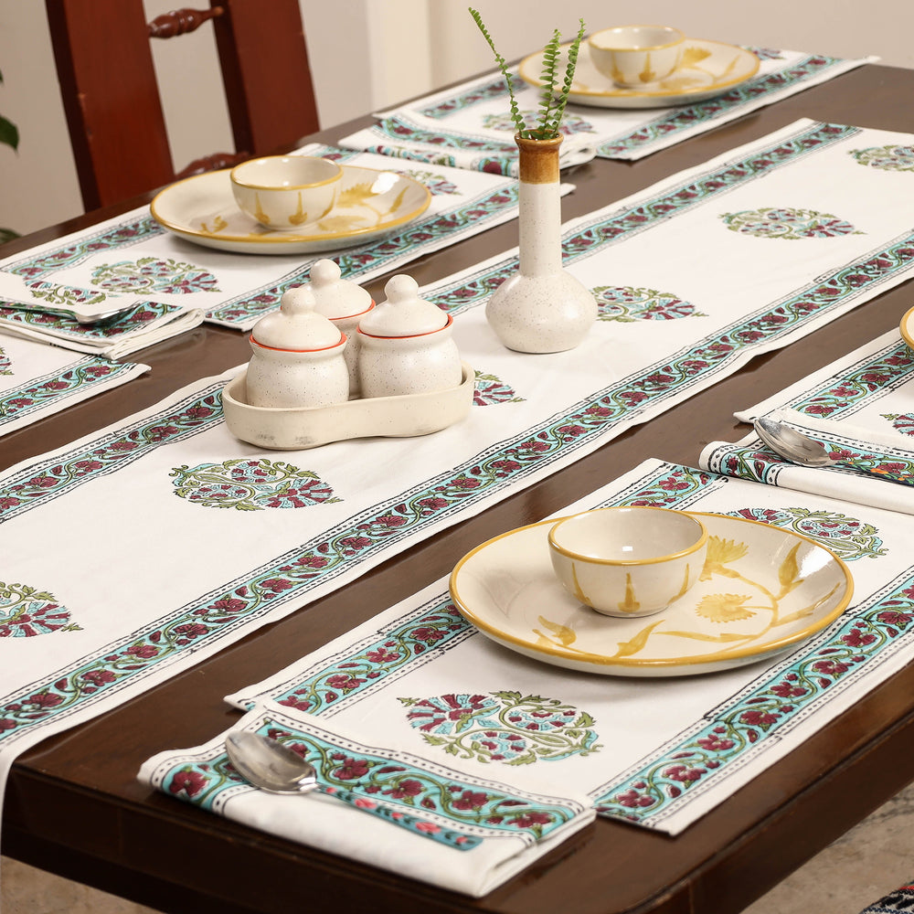 Block Printed Cotton Table Runner