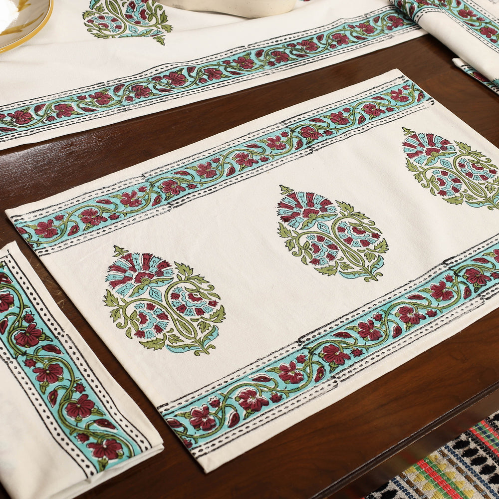 Block Printed Cotton Table Runner