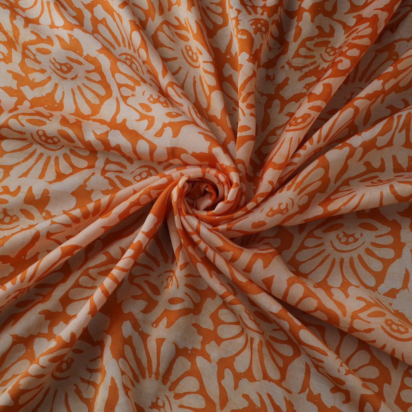 Kutch Hand Block Batik Print Modal Silk Fabric 06
