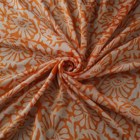 Kutch Hand Block Batik Print Modal Silk Fabric 06
