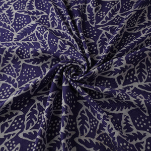 Purple - Kutch Hand Block Batik Print Modal Silk Fabric 04