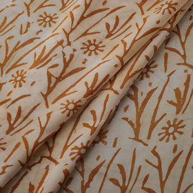 Orange - Kutch Hand Block Batik Print Modal Silk Fabric 02