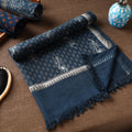 Blue Akola Block Printed Pure Handloom Cotton Towel 