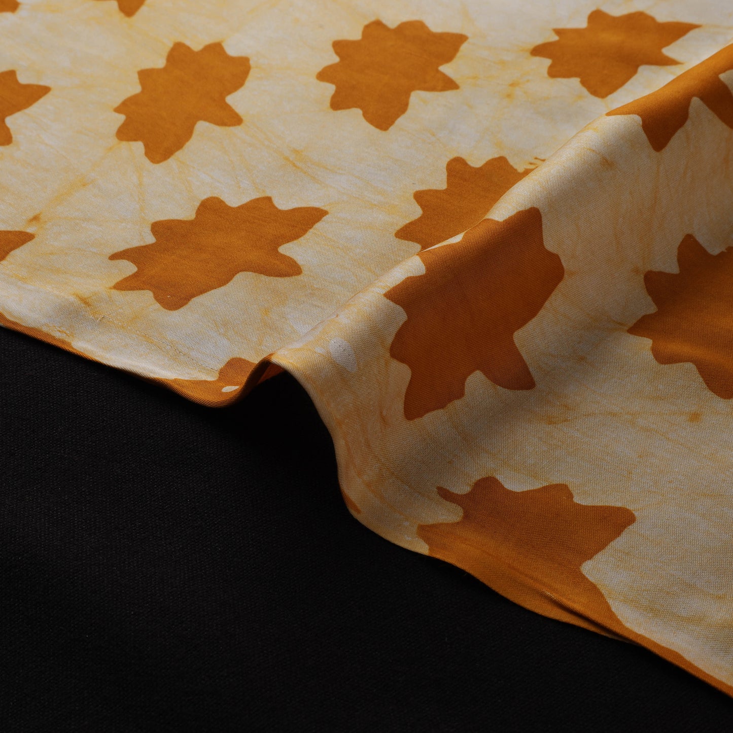 Kutch Hand Block Batik Print Modal Silk Fabric 08