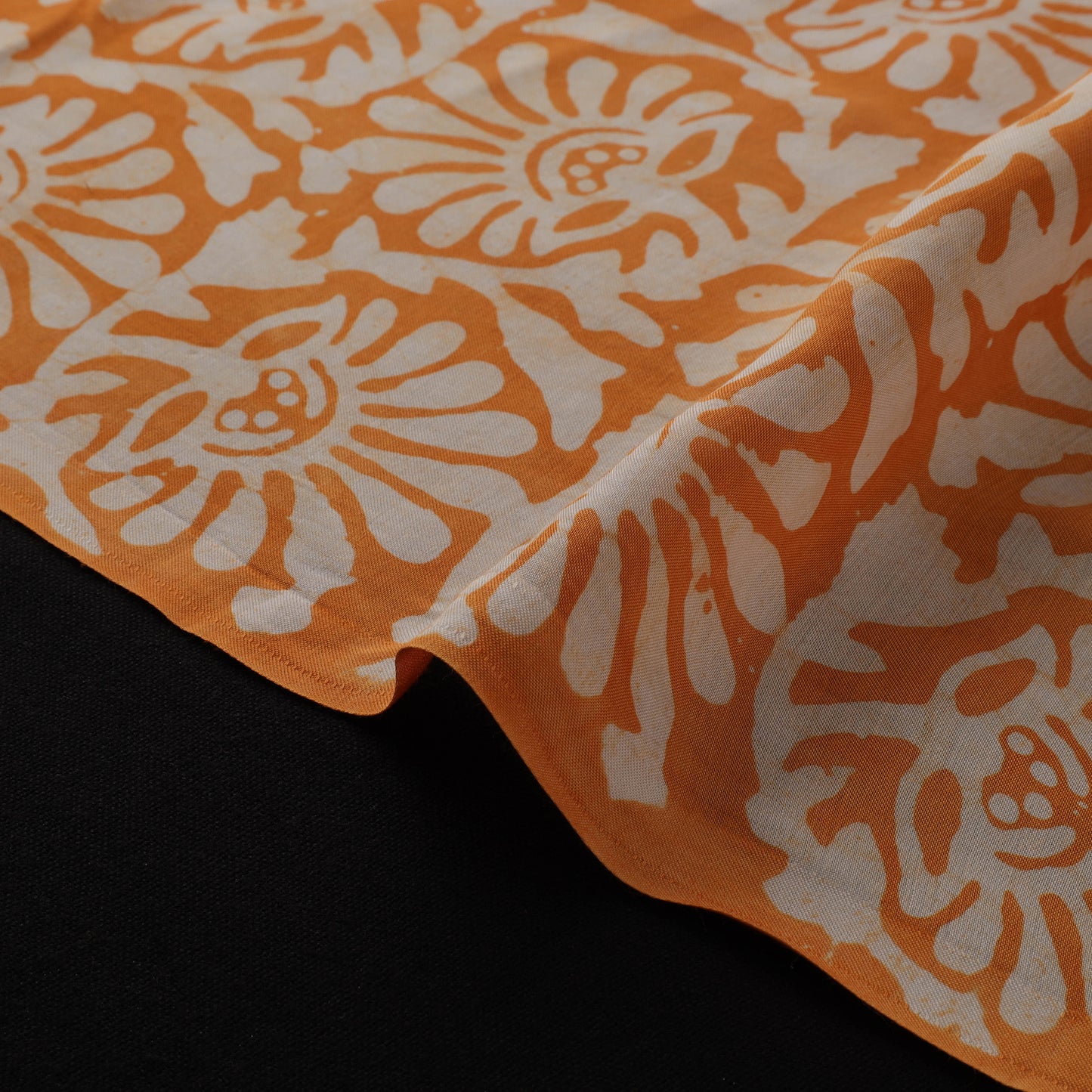 Kutch Hand Block Batik Print Modal Silk Fabric 06