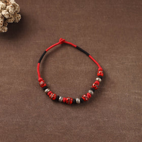 Patwa Threadwork Blue Pottery Beaded Necklace by Kailash Patwa 14
