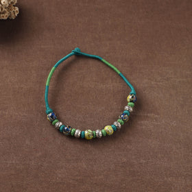Patwa Threadwork Blue Pottery Beaded Necklace by Kailash Patwa 15