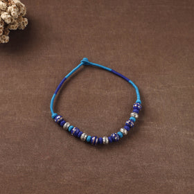 Patwa Threadwork Blue Pottery Beaded Necklace by Kailash Patwa 18