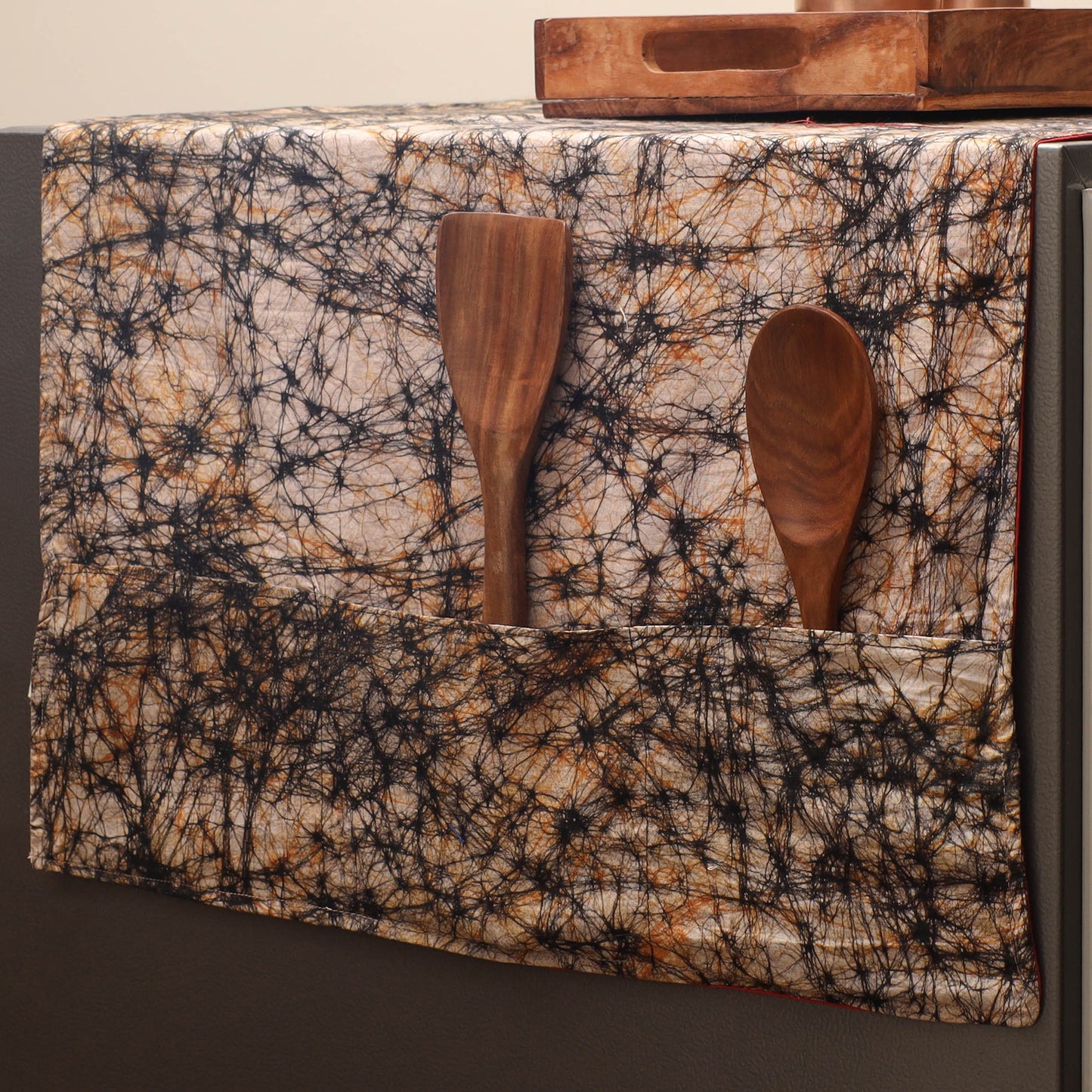 Handmade Fridge Top Cover with Multiple Pockets 03