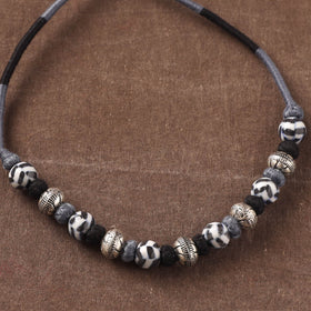 Patwa Threadwork Blue Pottery Beaded Necklace by Kailash Patwa 21