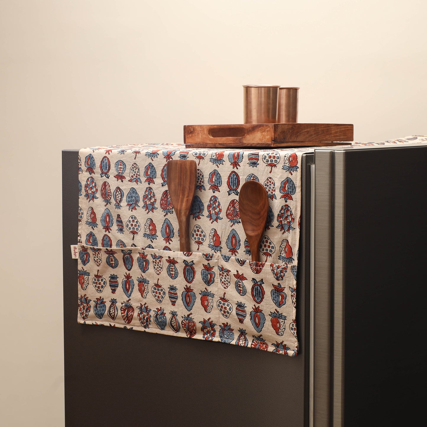 Handmade Fridge Top Cover with Multiple Pockets 06