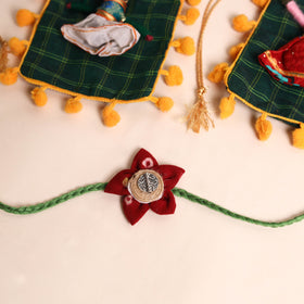  Handmade Fabric Flower Rakhi (Set of 2)