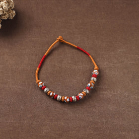 Patwa Threadwork Blue Pottery Beaded Necklace by Kailash Patwa 22