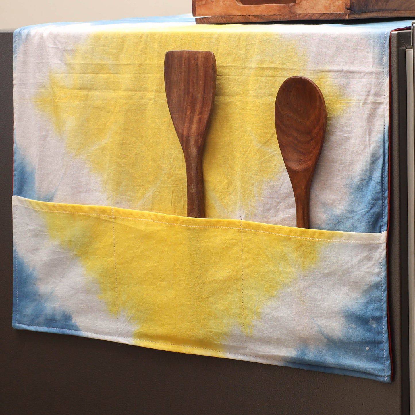Handmade Fridge Top Cover with Multiple Pockets 09