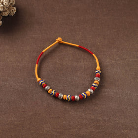 Patwa Threadwork Blue Pottery Beaded Necklace by Kailash Patwa 26