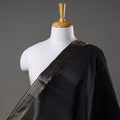 Black Handloom Mangalagiri Cotton Fabric with Zari Border 