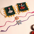  Handmade Fabric Flower Rakhi (Set of 2)