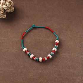 Patwa Threadwork Blue Pottery Beaded Necklace by Kailash Patwa 20