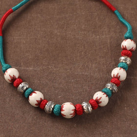 Patwa Threadwork Blue Pottery Beaded Necklace by Kailash Patwa 20