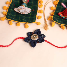  Handmade Fabric Flower Rakhi (Set of 2)