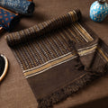 Brown Akola Block Printed Pure Handloom Cotton Towel 