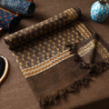 Brown Akola Block Printed Pure Handloom Cotton Towel 