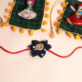  Handmade Fabric Flower Rakhi (Set of 2)