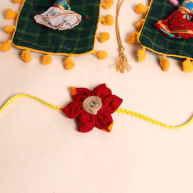  Handmade Fabric Flower Rakhi (Set of 2)