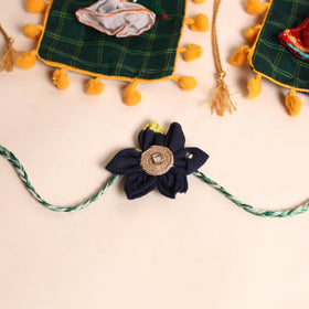  Handmade Fabric Flower Rakhi (Set of 2)