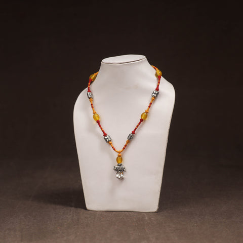 Yellow - Patwa Threadwork Beaded Necklace by Kailash Patwa 03