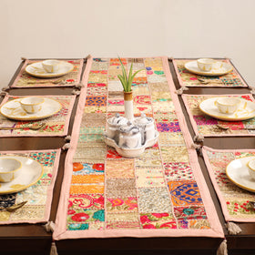 Khambadiya Patchwork Table Runner Set (Set of 7) 01