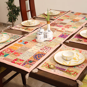 Khambadiya Patchwork Table Runner Set (Set of 7) 01