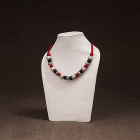 Patwa Threadwork Blue Pottery Beaded Necklace by Kailash Patwa 08