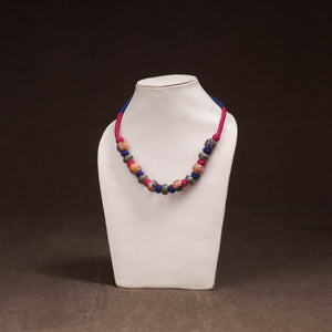 Multicolor - Patwa Threadwork Blue Pottery Beaded Necklace by Kailash Patwa 13