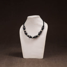 Patwa Threadwork Blue Pottery Beaded Necklace by Kailash Patwa 16