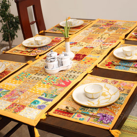 Khambadiya Patchwork Table Runner Set (Set of 7) 02