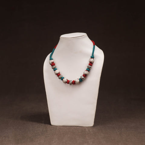Multicolor - Patwa Threadwork Blue Pottery Beaded Necklace by Kailash Patwa 20