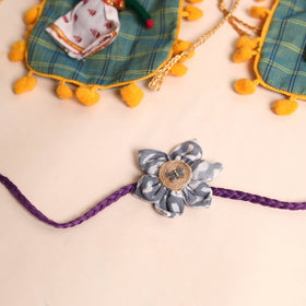  Handmade Fabric Flower Rakhi (Set of 2)