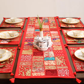 Khambadiya Patchwork Table Runner Set (Set of 7) 03