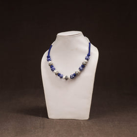 Patwa Threadwork Blue Pottery Beaded Necklace by Kailash Patwa 25
