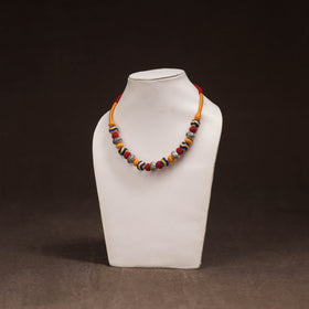 Patwa Threadwork Blue Pottery Beaded Necklace by Kailash Patwa 26